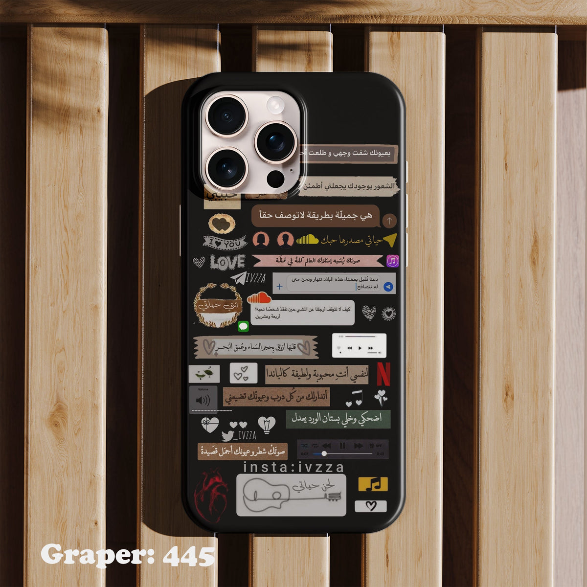 Phone case - Typography - Heart Messages - Design 445