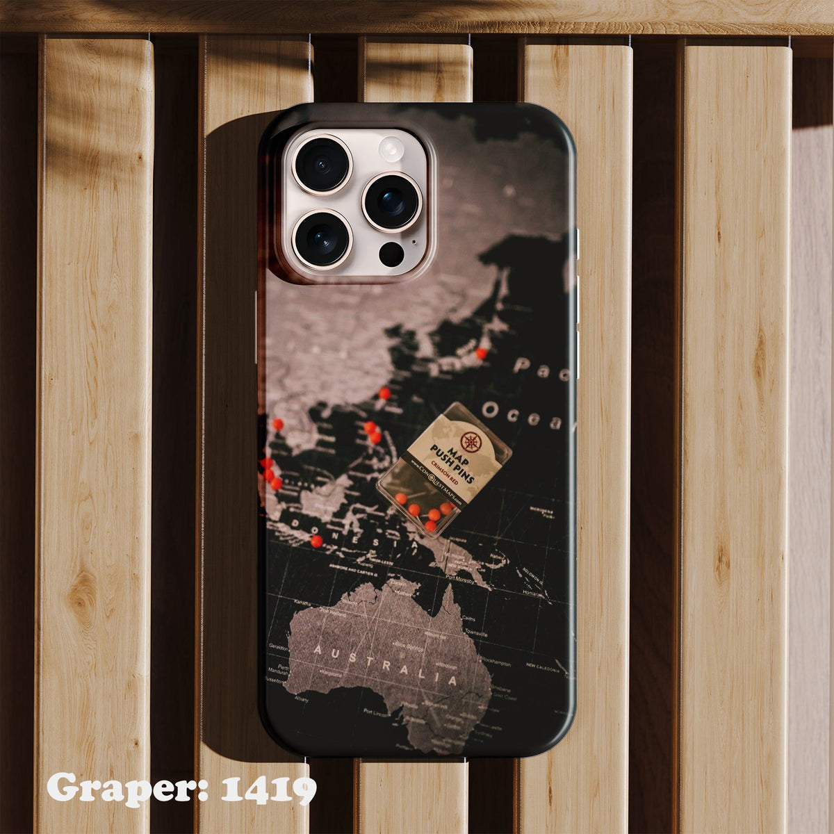 Phone case - Travel - Pinned Journey - Design 1419