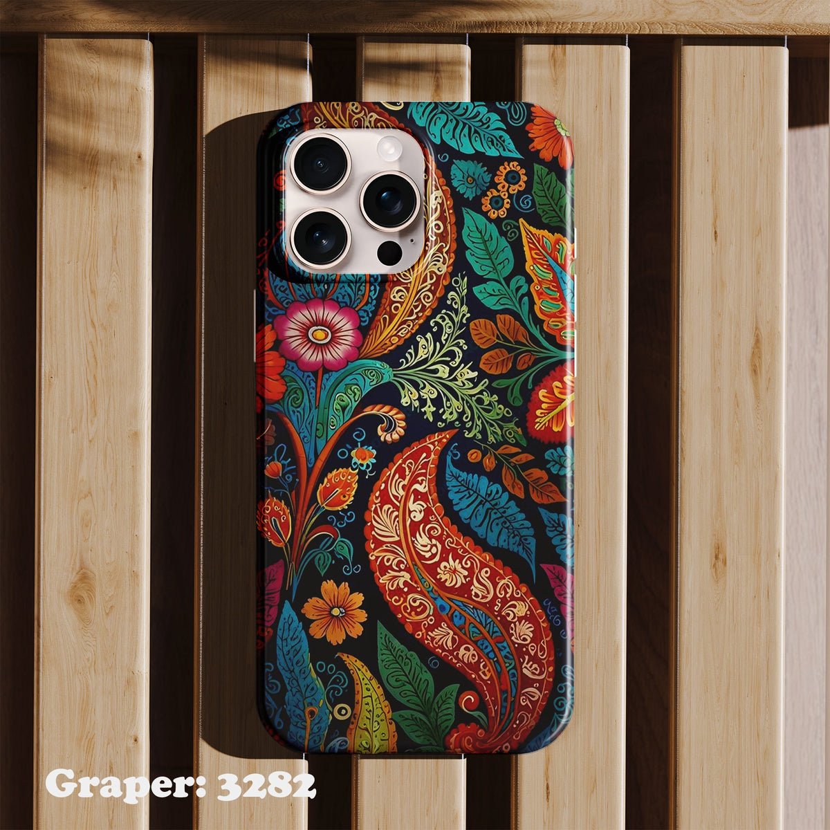 Phone case - Artistic Designs - Vibrant Paisley - Design 3282