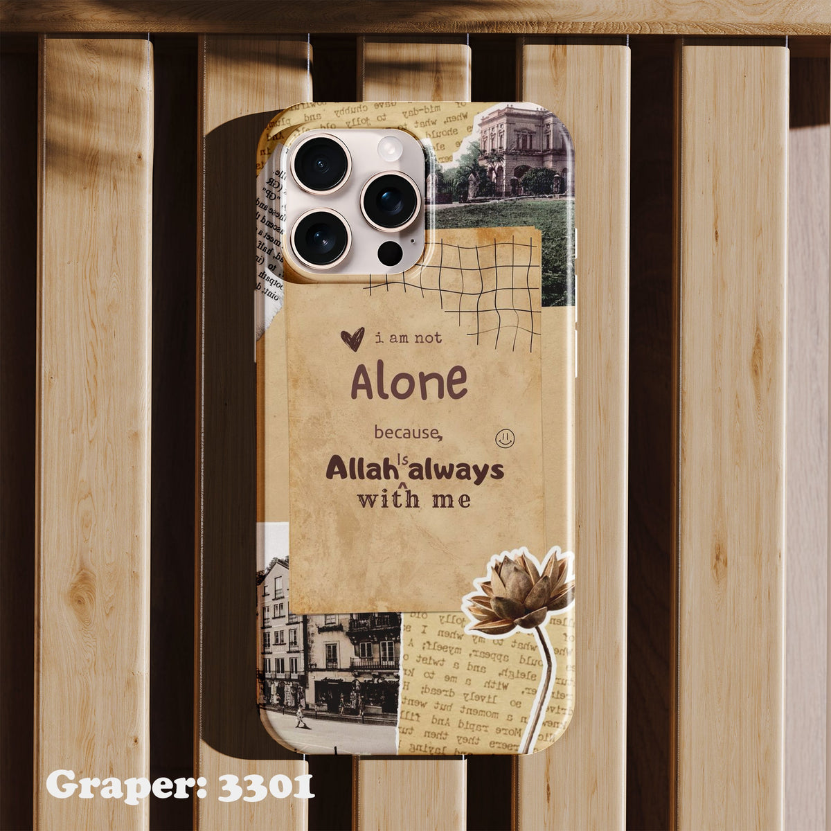 Phone case - Typography - Not Alone - Design 3301