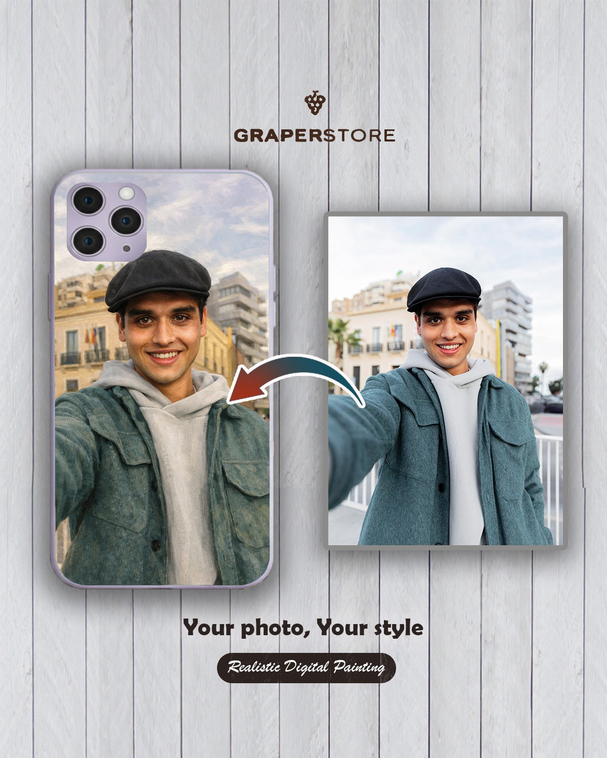 Phone case -  - Your Photo Case | Realistic Digital Painting - Design customize