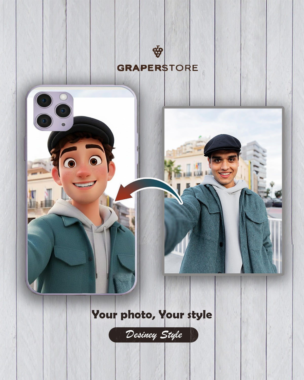 Phone case -  - Your Photo Case | Pixar/Disney Style - Design customize